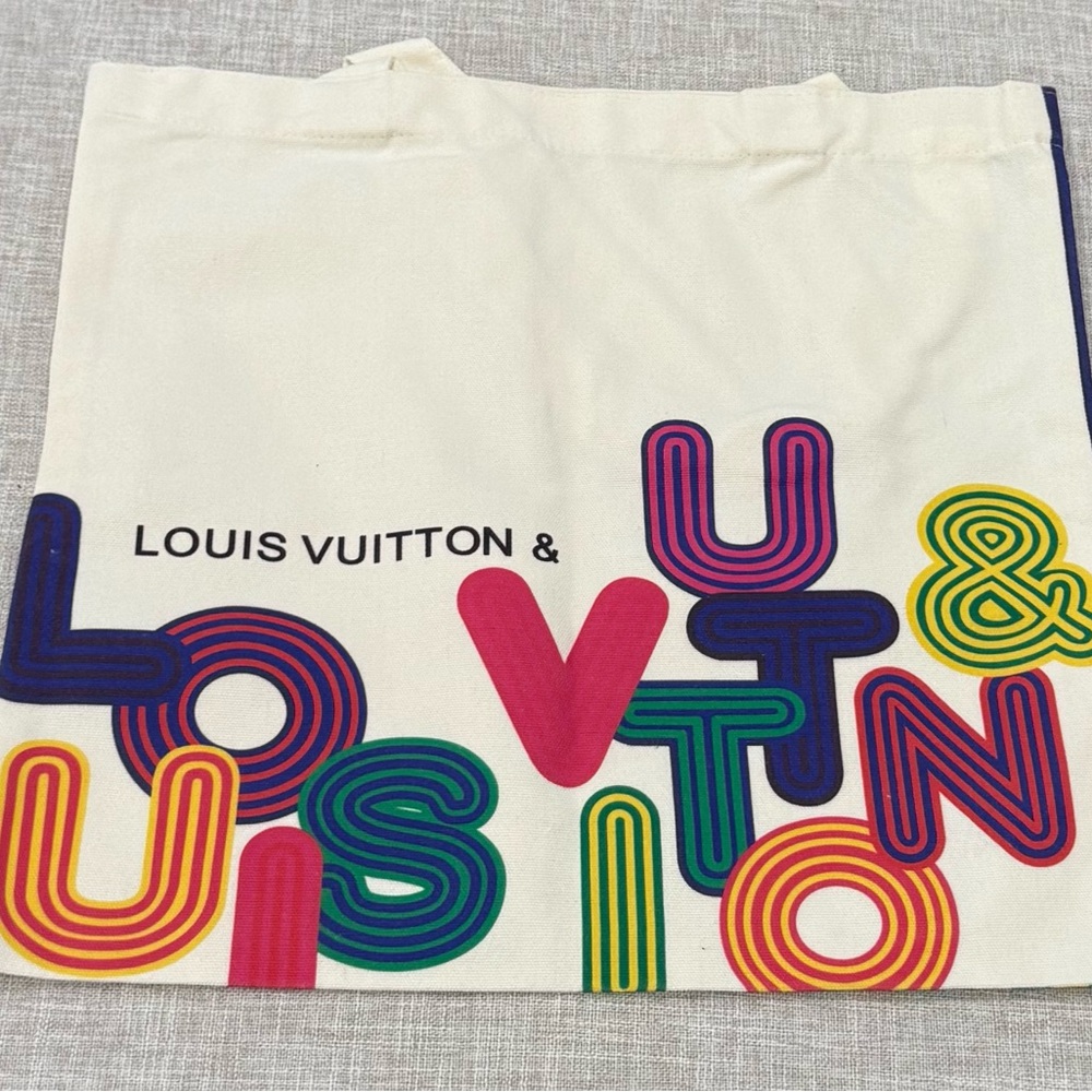 Louis Vuitton Cream and Multicolor Graphic Tote